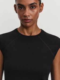 Футболка из хлопка с рукавом реглан / Zarina фото 7