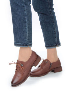 03-HP9954Z BROWN Полуботинки женские (натуральная кожа) - Фабричный китай фото 2