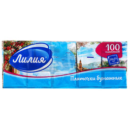 Платочки бумажные универсальные Лилия Лето 2-х слойные, 10 листов, набор 10шт, белый (Россия) - Домашняя мода фото 2