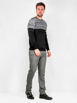 Джемпер мужской CASINO c121-град D1 (чер./бел.)  фото 4