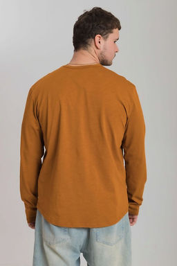 Лонгслив с круглым вырезом М126007к коричневый - Елена фото 5