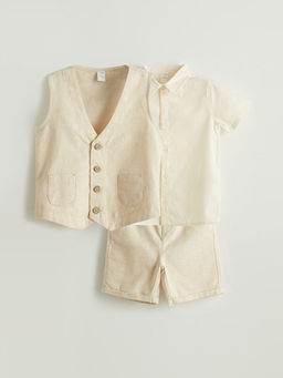 Erkek ?ocuk G?mlek ?ort ve Yelek 3l?