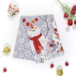 Полотенце кухонное из рогожки Снеговики 50х70/1 шт. - 50*70 Полотенца из рогожки - Арт дизайн фото 3