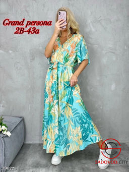 Женское макси платье на запах - Bruno фото 2