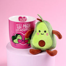 Цена за 2 шт. Набор Ты моя половинка, мягкая игрушка в кружке, авокадо - Milo toys фото 3