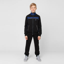 RODOS Спортивный костюм для мальчика весна/лето М-187д Чёрный/Джинс