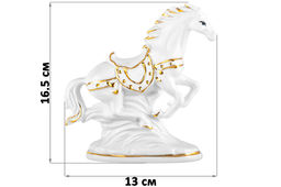 Фигурка декоративная 13*5*16,5 см Лошадь белая с золотом, фарфор - Elan gallery фото 2