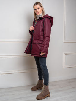 Женская парка на флисе "Соло" бордо