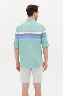 Мужская зеленая рубашка с длинным рукавом - U.s. polo assn фото 5
