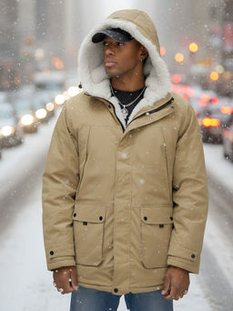 Парка мужская зимняя удлиненная с мехом хаки цвета 8753G - Mtforce фото 18
