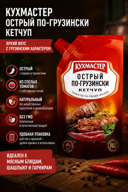 Кетчуп Кухмастер Острый по-грузински дой-пак 260 г