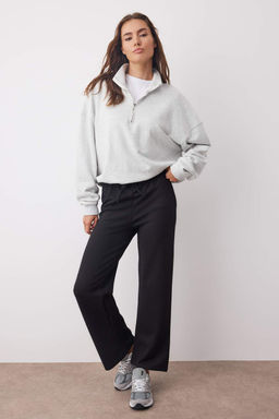 Siyah Wideleg/Genis Paca Orme Pantolon TWOAW26PL00039