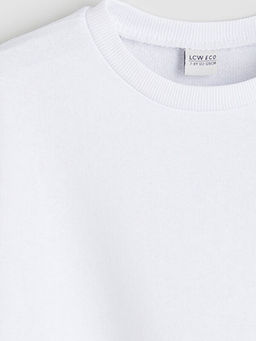 Bisiklet Yaka ?i?ekli K?z ?ocuk Sweatshirt