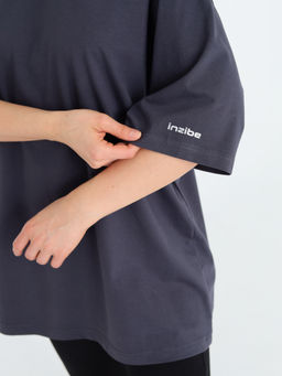Футболка овер unisex, графит - Inzibe фото 5