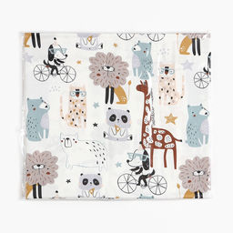 Цена за 150 шт. Ткань Сатин «Зоопарк», ш.160 см, 100% хлопок, 160 г/м²