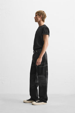 PRINTED RELAXED FIT JEANS - Zara фото 4