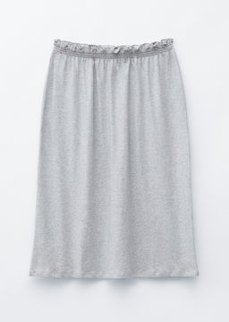 Falda midi en punto de algod?n