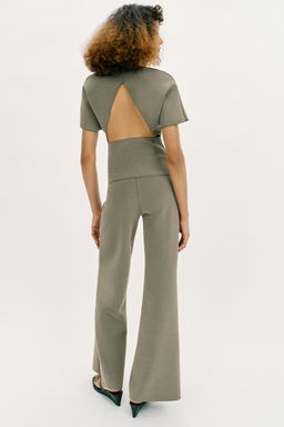 PANTAL?N ANCHO STRETCH / Khaki - Zara фото 4