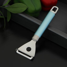 Овощечистка Доляна Lagoona, 19 см, нержавеющая сталь, голубая