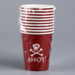 Цена за 10 шт. Стакан бумажный Пираты, 250 мл - Страна карнавалия фото 3