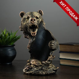 Подставка для бутылки «Медведь», под бронзу 15×16×25 см