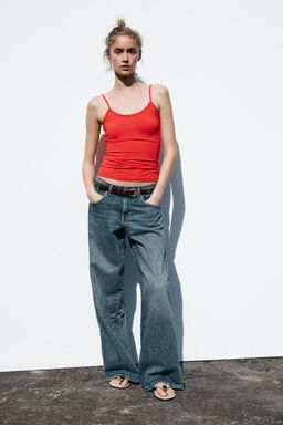 POLYAMIDE TOP WITH THIN STRAPS - Zara фото 35