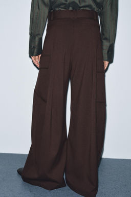 ZW COLLECTION DARTED CARGO TROUSERS - Zara фото 3