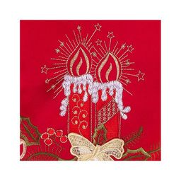 СКАТЕРТЬ КОЛОКОЛЬЧИКИ НА КРАСНОМ 85*85 СМ - Lefard фото 3