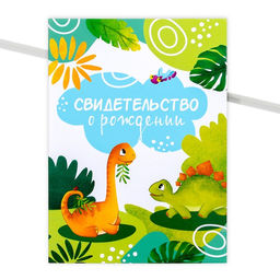 Папка для свидетельства о рождении Наш малыш, динозавры, А5