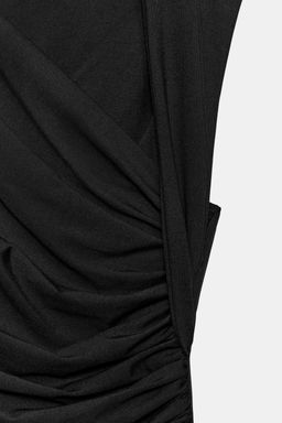VESTIDO MIDI DRAPEADO / Negro - Zara фото 9