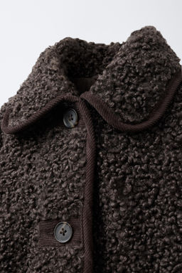 FAUX SHEARLING COAT WITH TRIMS - Zara фото 5