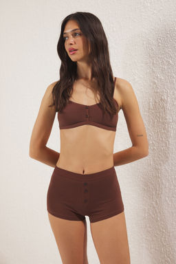 TRENDYOLMILLA Cok Renkli 2li Paket Pamuklu Cicekli Dugme Detayl? Boxer Orme Kulot THMSS25KU00027 фото 11