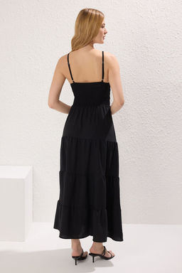 TRENDYOLMILLA Haki Duz Etegi Belden Ac?lan Gipeli Maxi Dokuma Elbise TWOSS25EL00586 фото 4