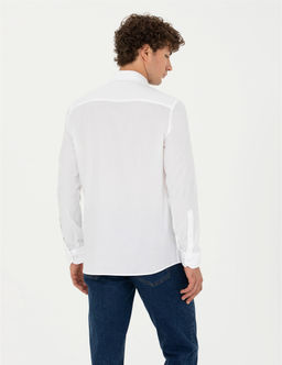 Beyaz Slim Fit Uzun Kollu Basic G_mlek - Pierre cardin фото 5