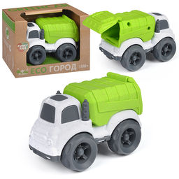 Эко-машинка 10 см, городская тех., бело-зеленая - Кнр фото 2