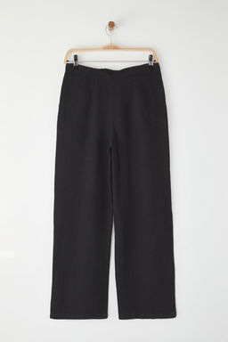Siyah %100 Keten Y_ksek Bel Cep Detayl_ Straight Pantolon TWOSS26PL00049 - Trendyolmilla фото 6