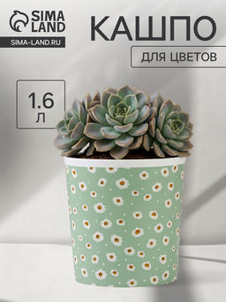 Кашпо для цветов «Ромашки», 1.6 л, d=14 см, h=14 см, пластиковое