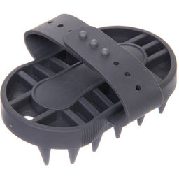 Щетка силиконовая для мытья и вычесывания животных "ПРЕМИУМ - МОЙ БРО", цвет серый, 6.6*12.5см