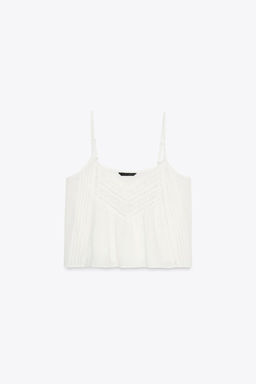 EMBROIDERED COTTON TOP - Zara фото 9