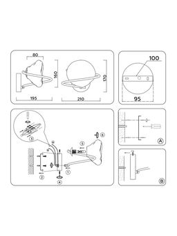 Бра LH15005, 1хG9, 40 Вт, чёрное, 19.5×21×17 см