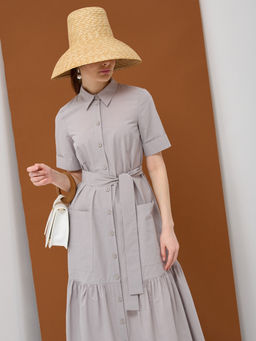 Платье хлопок OD-791-2 серый OD-791-2