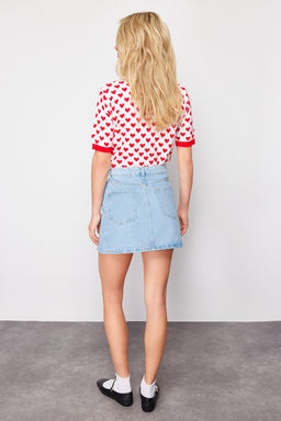 TRENDYOLMILLA Limited Edition Mavi More Sustainable Y?rtmacl? Mini Denim Etek TWOSS23ET00347  фото 22