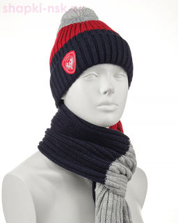 XQ 9 XD 9 Комплект для мальчика флис (колпак+шарф) (52-54)
