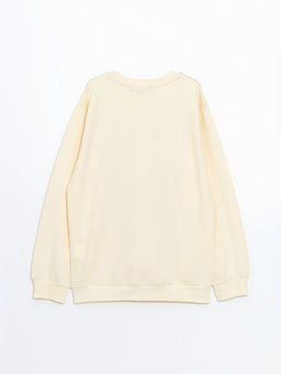 Bisiklet Yaka Bask?l? K?z ?ocuk Sweatshirt - Waikiki фото 3