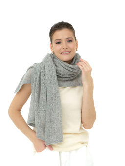 Палантин из шерсти 7W12002 серый