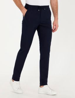 Темно-синие брюки из льняной ткани морковного кроя - Cacharel фото 2