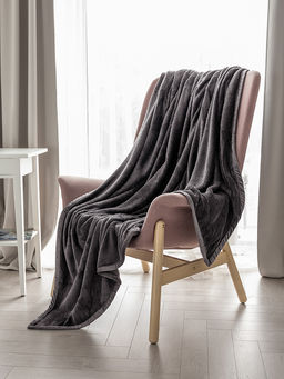 Плед плюшевый 150x200 темно-серый