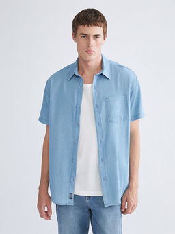 Regular Fit K?sa Kollu Erkek Jean G?mlek