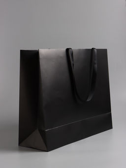 Пакет подарочный ламинированный горизонтальный «Черный», 48×39×16 см