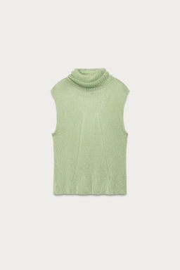 TOP PUNTO HILO METALIZADO MARISA BERENSON X ZARA / Verde agua
